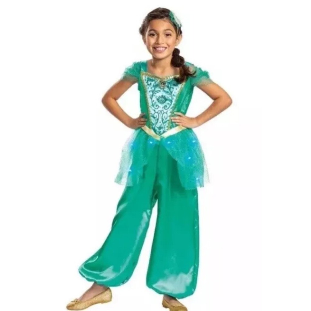 NWT Disney Princess Aladdin Jasmine Small 4-6x Deluxe Light-Up Halloween Costume